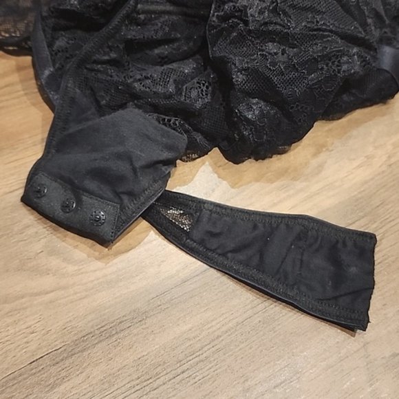 Torrid - Lacy Bondage Bodysuit with Neck Harness in Rich Black - Picture 8 of 14